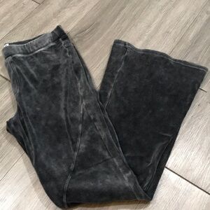 Pam & Gela Gray Velour Flare Leg Pull-On Track Pants size L